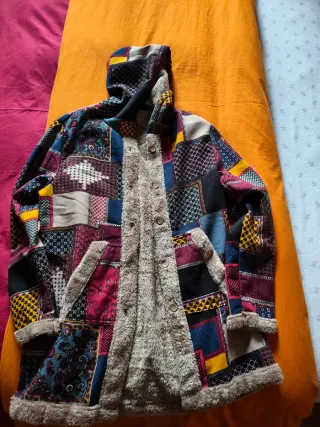 Cappotto donna felpato patchwork