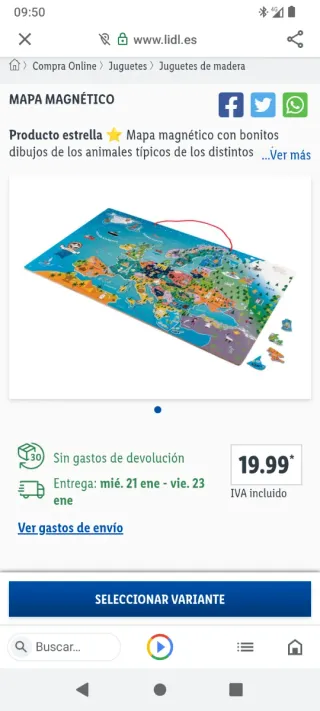 Puzzle Mapa Mundo Infantil Imán