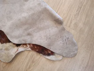 Alfombra Piel Auténtica  blanca/Beige/Marrón