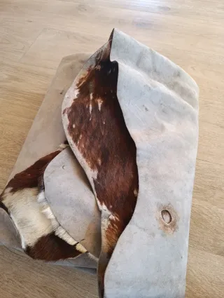 Alfombra Piel Auténtica  blanca/Beige/Marrón