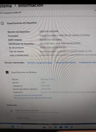 HP Ordenador Sobremesa I5