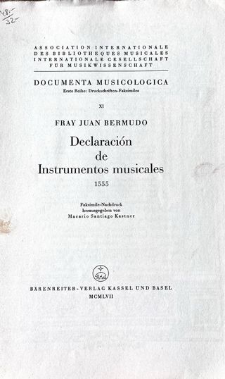 Declaración de Instrumentos musicales. Facsímil