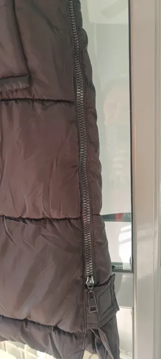 Chaleco acolchado largo mujer negro