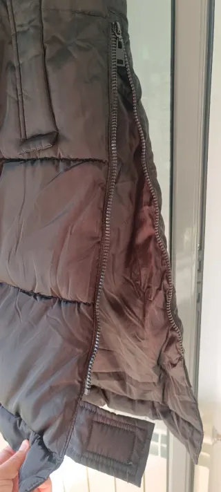 Chaleco acolchado largo mujer negro