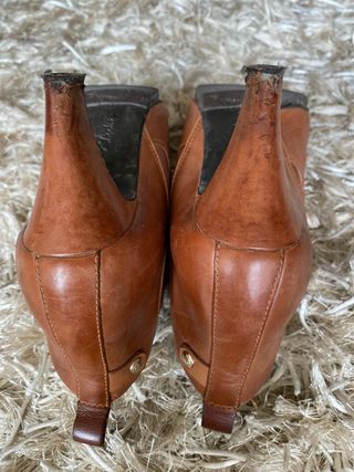 Botines mujer tobillo cuero marrón