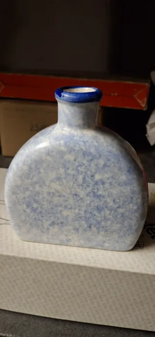 Vaso ceramica decorato frutta blu arancio