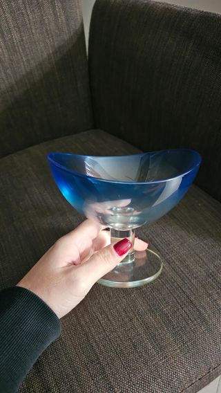 Coppa Leonardo in vetro blu