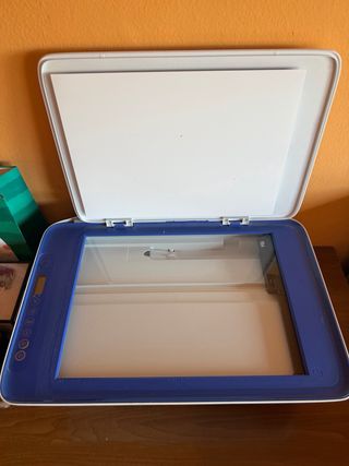 Impresora HP Azul y Blanca
