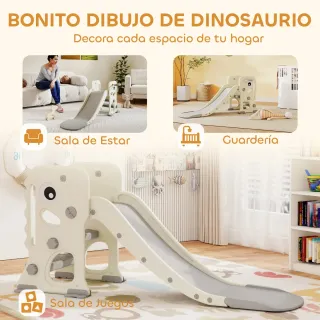 Tobogán Infantil Dinosaurio con Canasta