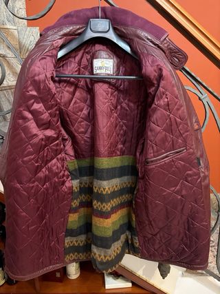Giaccone  in vera pelle bordeaux vintage