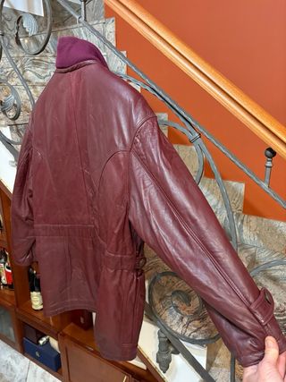 Giaccone  in vera pelle bordeaux vintage