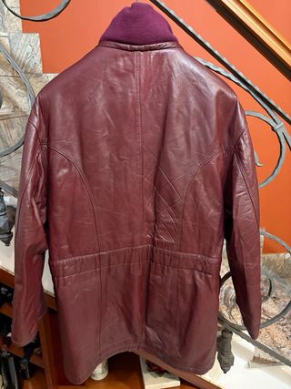 Giaccone  in vera pelle bordeaux vintage