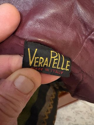 Giaccone  in vera pelle bordeaux vintage