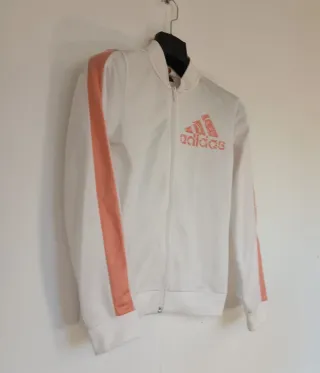 Chaqueta Adidas Blanca y Coral 11-12 años
