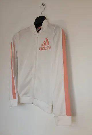 Chaqueta Adidas Blanca y Coral 11-12 años