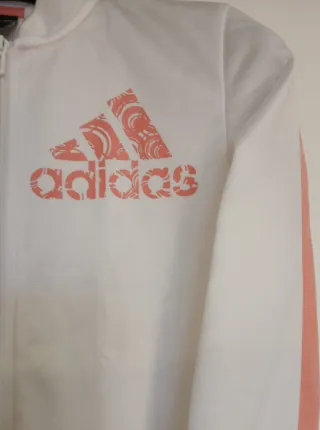Chaqueta Adidas Blanca y Coral 11-12 años