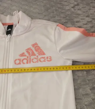Chaqueta Adidas Blanca y Coral 11-12 años