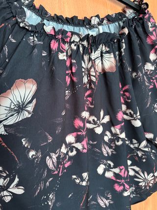 Blusa mujer floral hombros descubiertos