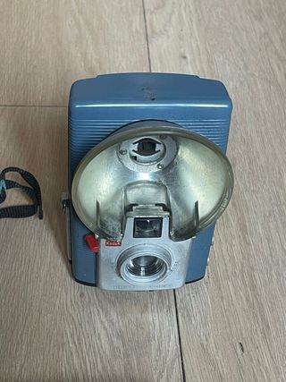 Cámara Kodak Starflash azul con funda y accesorios