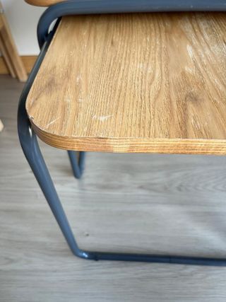 Conjunto mesa y 2 mesitas auxiliares