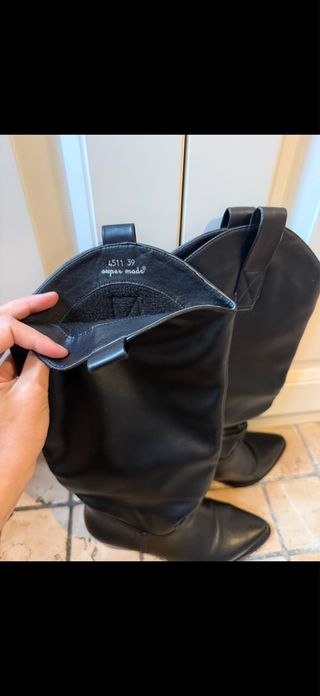 Stivali texani neri tacco alto