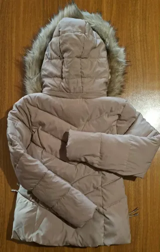 Giubbotto donna beige con cappuccio