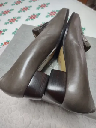 Mocassini donna vera pelle grigi n.39