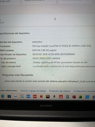 Portátil Huawei Plata