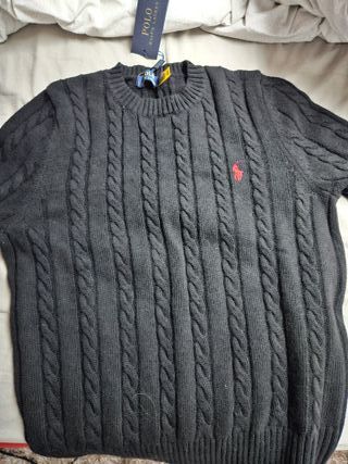 Maglione Polo Ralph Lauren nero con cavallino