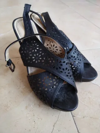 Sandalias Fosco Tacón Aguja Mujer Negras.