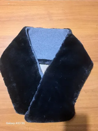 Scaldacollo pelliccia sintetica nero/grigio