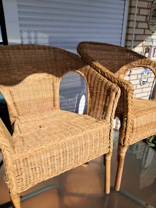Pareja Sillones Mimbre Jardín