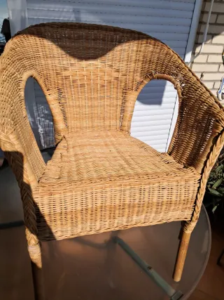 Pareja Sillones Mimbre Jardín