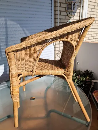 Pareja Sillones Mimbre Jardín