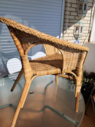 Pareja Sillones Mimbre Jardín