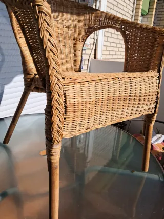 Pareja Sillones Mimbre Jardín