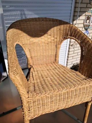 Pareja Sillones Mimbre Jardín