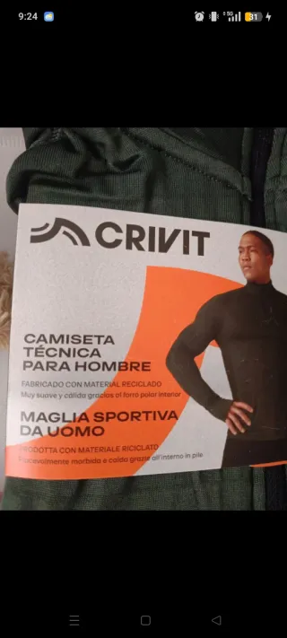 CRIVIT Camiseta Térmica Hombre Talla L Verde