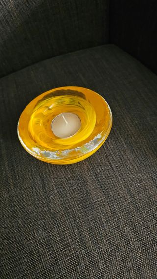 Portacandela Costa Boda Vetro Giallo Trasparente