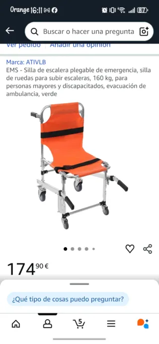 Silla de escalera plegable