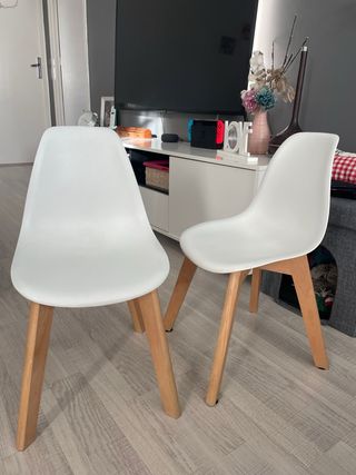 Juego de 2 Sillas Infantiles Blancas