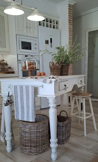 Mesa Isla Cocina Rústica Francesa