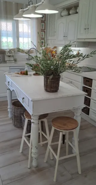 Mesa Isla Cocina Rústica Francesa