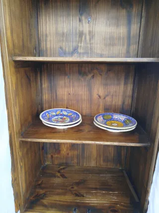 Mueble TV completo madera y cristal