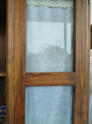 Mueble TV completo madera y cristal