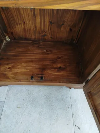 Mueble TV completo madera y cristal