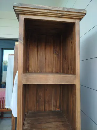 Mueble TV completo madera y cristal