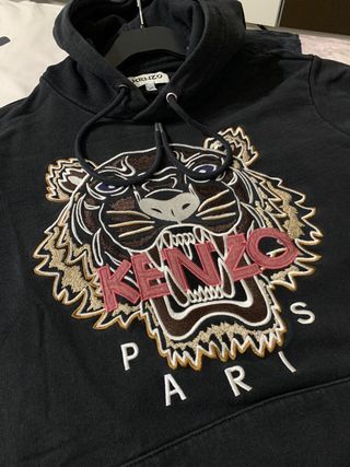 Sudadera Kenzo Negra con Tigre Multicolor