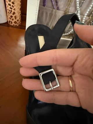 Sandalias Zara Tacón Plataforma Satén