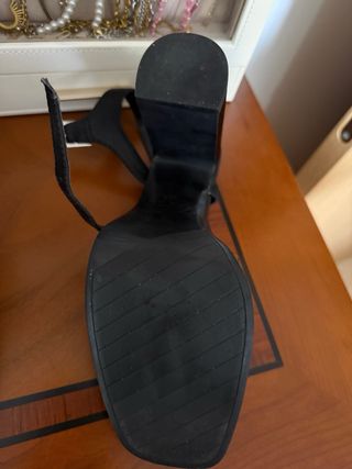Sandalias Zara Tacón Plataforma Satén